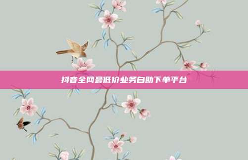 抖音全网最低价业务自助下单平台