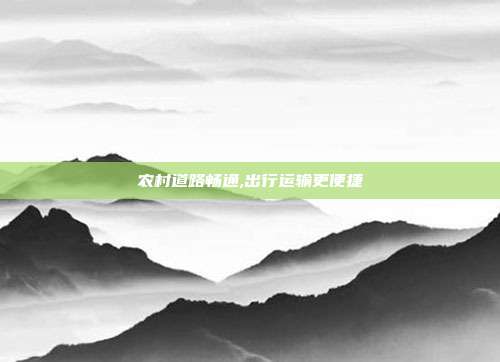 农村道路畅通,出行运输更便捷