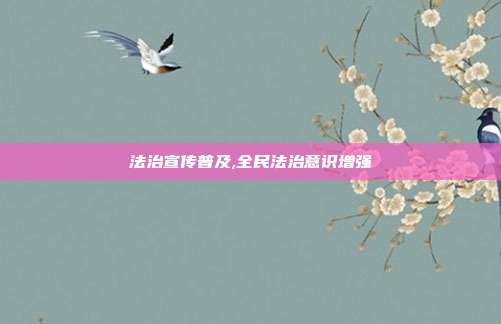 法治宣传普及,全民法治意识增强