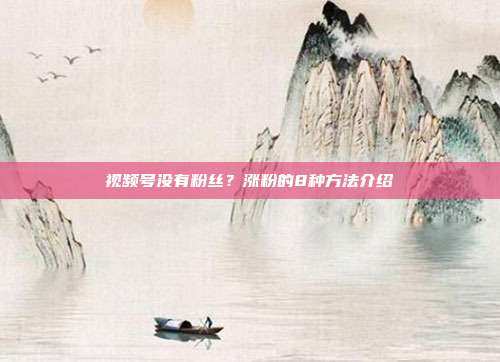 视频号没有粉丝?涨粉的8种方法介绍