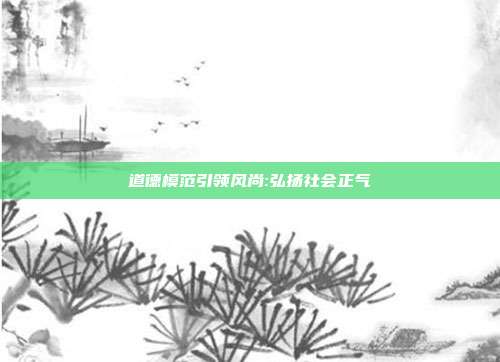 道德模范引领风尚:弘扬社会正气