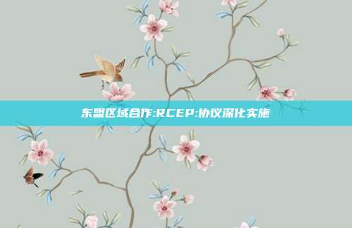 东盟区域合作:RCEP:协议深化实施