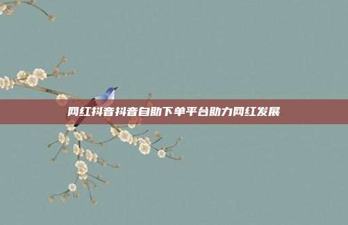 网红抖音抖音自助下单平台助力网红发展