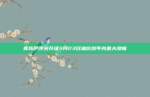 美以伊冲突升级3月23日油价创年内最大涨幅
