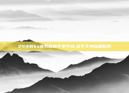 24小时ks业务自助下单平台,快手下单自助服务