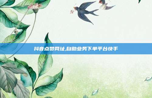 抖音点赞网址,自助业务下单平台快手