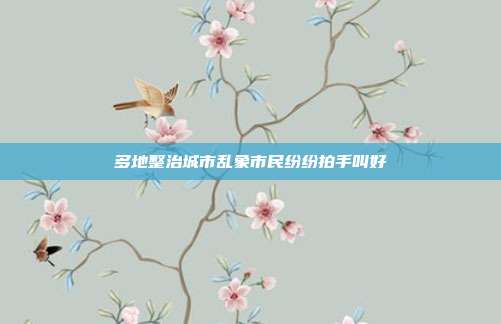 多地整治城市乱象市民纷纷拍手叫好