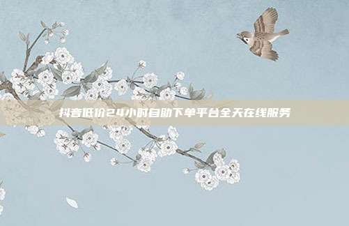抖音低价24小时自助下单平台全天在线服务