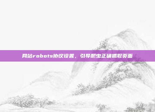 网站robots协议设置，引导爬虫正确抓取页面