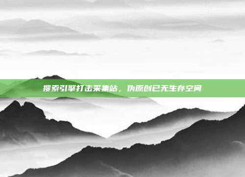 搜索引擎打击采集站，伪原创已无生存空间