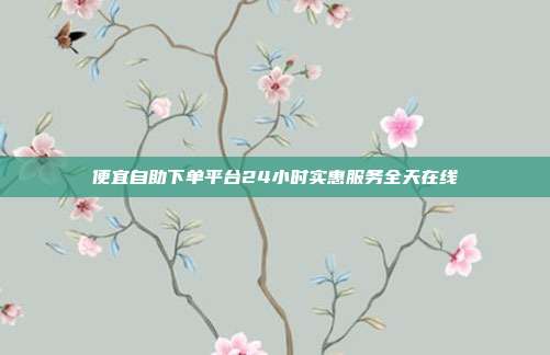 便宜自助下单平台24小时实惠服务全天在线
