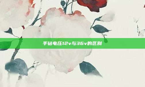 手钻电压12v与36v的区别