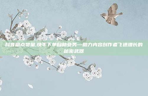 抖音刷点赞量,快手下单自助业务—助力内容创作者飞速增长的秘密武器