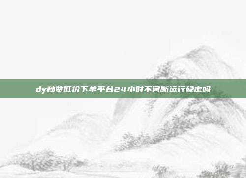 dy秒赞低价下单平台24小时不间断运行稳定吗