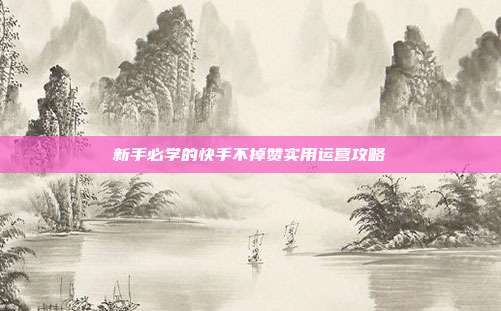 新手必学的快手不掉赞实用运营攻略