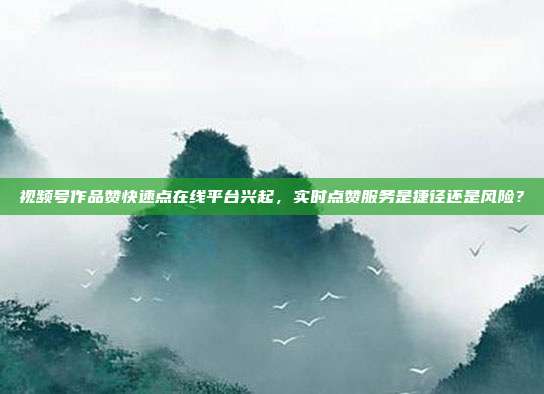 视频号作品赞快速点在线平台兴起,实时点赞服务是捷径还是风险?