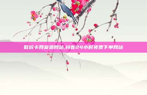 低价卡网货源网站,抖音24小时免费下单网站
