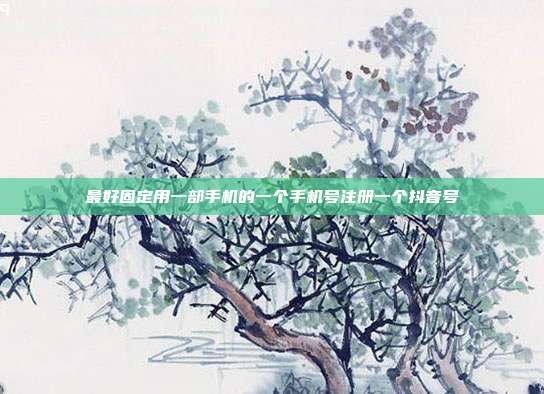 最好固定用一部手机的一个手机号注册一个抖音号