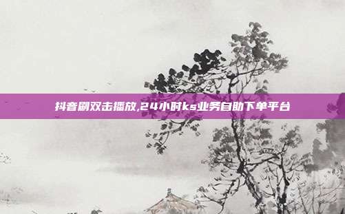 抖音刷双击播放,24小时ks业务自助下单平台