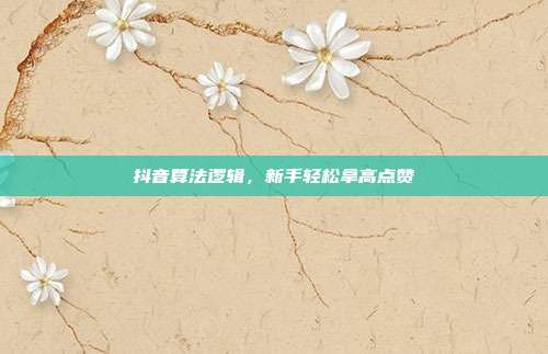 抖音算法逻辑，新手轻松拿高点赞