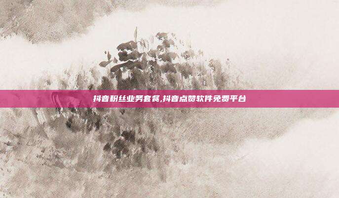 抖音粉丝业务套餐,抖音点赞软件免费平台