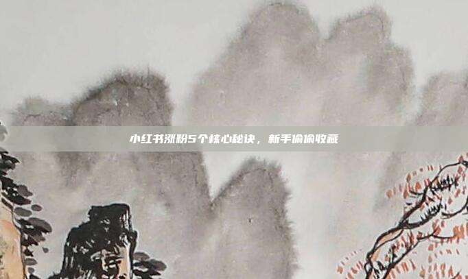 小红书涨粉5个核心秘诀，新手偷偷收藏