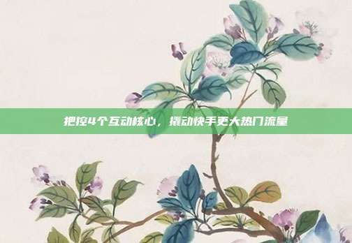把控4个互动核心,撬动快手更大热门流量