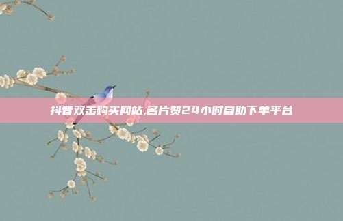 抖音双击购买网站,名片赞24小时自助下单平台
