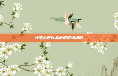 快手高赞作品底层逻辑拆解