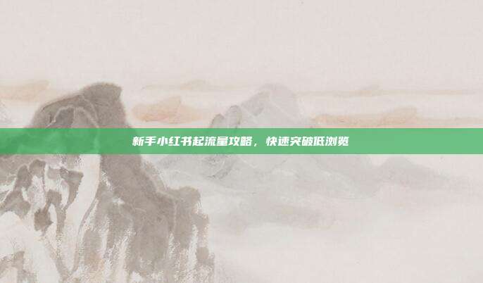 新手小红书起流量攻略,快速突破低浏览
