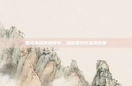 零成本玩转视频号，稳定提升作品浏览量