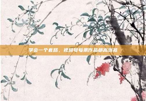 学会一个套路,视频号每条作品都高浏览
