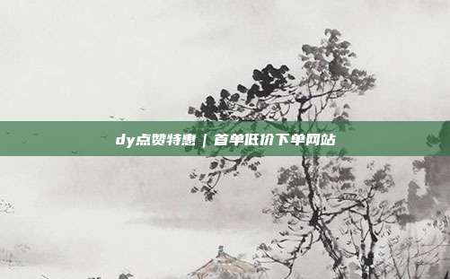 dy点赞特惠｜首单低价下单网站