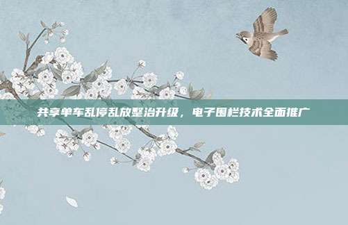 共享单车乱停乱放整治升级，电子围栏技术全面推广