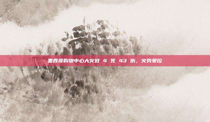 墨西哥购物中心大火致 4 死 43 伤，火势受控