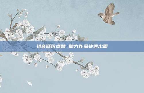 抖音低价点赞 助力作品快速出圈