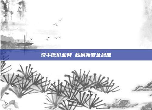 快手低价业务 秒到账安全稳定