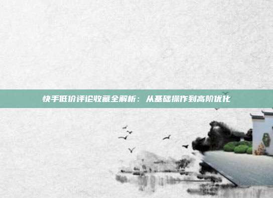 快手低价评论收藏全解析:从基础操作到高阶优化