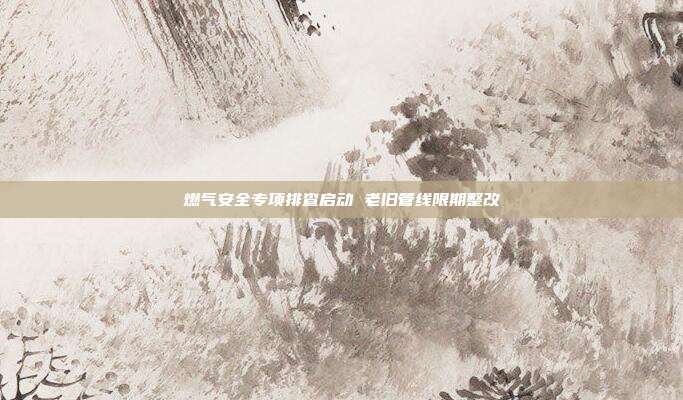 燃气安全专项排查启动 老旧管线限期整改