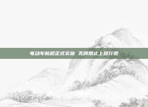 电动车新规正式实施 无牌禁止上路行驶