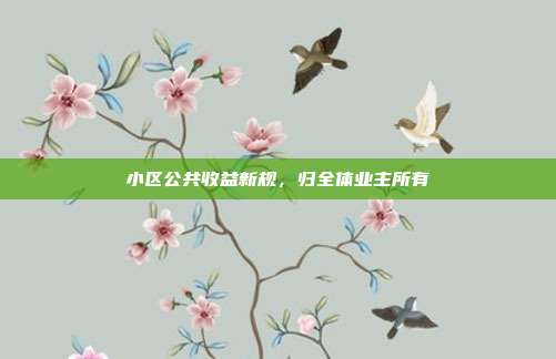 小区公共收益新规，归全体业主所有