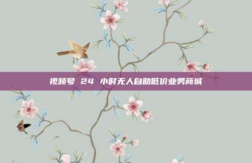 视频号 24 小时无人自助低价业务商城
