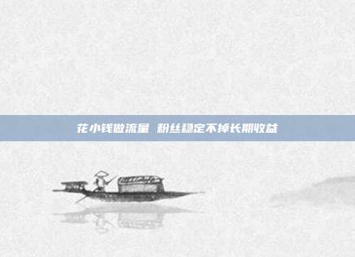 花小钱做流量 粉丝稳定不掉长期收益