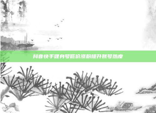 抖音快手健身号低价涨粉提升账号热度