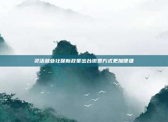 灵活就业社保新政策出台缴费方式更加便捷