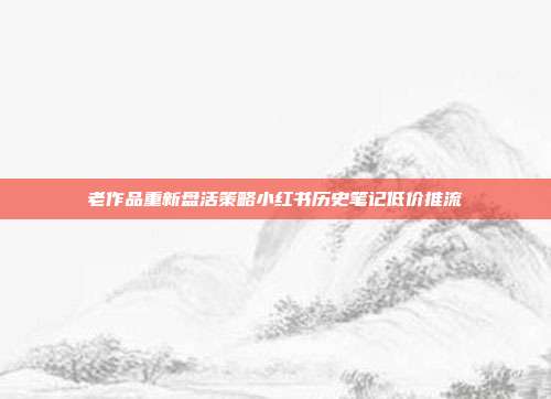 老作品重新盘活策略小红书历史笔记低价推流