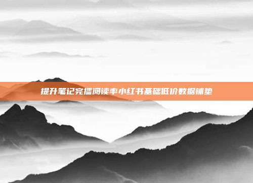 提升笔记完播阅读率小红书基础低价数据铺垫