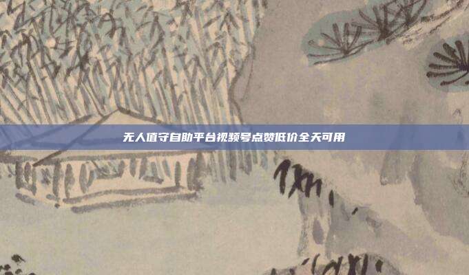 无人值守自助平台视频号点赞低价全天可用
