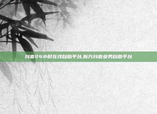 抖音24小时在线自助平台,新方抖音业务自助平台