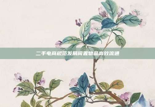 二手电商规范发展闲置物品高效流通